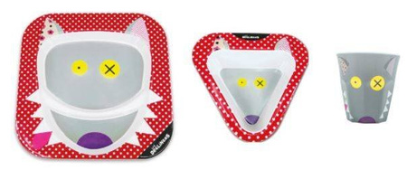 Deglingos Komplet do Karmienia z Melaminy Wilczek