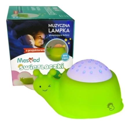 MesMed Lampka Projektor z Pozytywką Świetlaczek Ślimaciuś