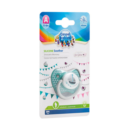 Canpol Babies Let's Celebrate Smoczek Uspokajający Silikonowy Anatomiczny 0-6m Zielony