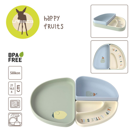 Lassig Zestaw silikonowych naczyń 3 el. Happy Fruit Lemon