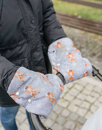 X-Lander X-Muff Art Mufki Ciepłe Rękawice na Rączkę Wózka Winter Foxes