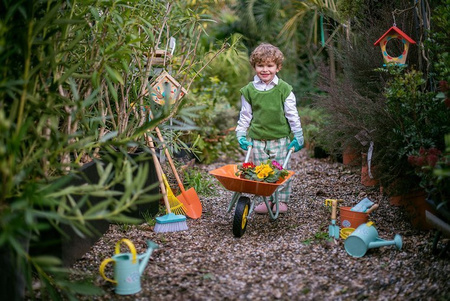 Janod Mały ogrodnik Metalowe wiaderko pomarańczowe