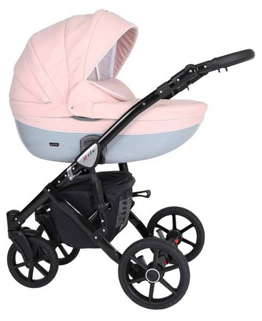 Kunert Mila Wózek Głęboko-Spacerowy 2w1 Pudrowy Róż Czarna Rama Koła Żelowe