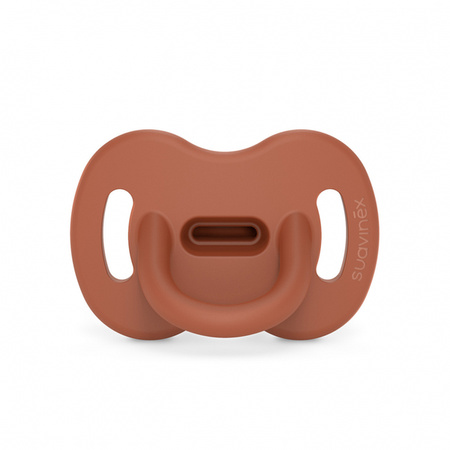 Suavinex SX Pro All Silicone Smoczek Silikonowy Fizjologiczny 0-6m Colour Essence Ceglasty