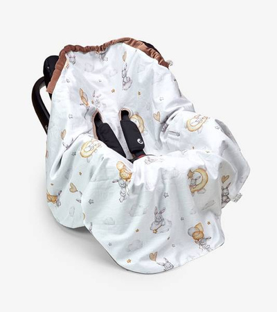 Albero Mio Otulacz do Fotelika Samochodowego Letni Velvet Króliczek