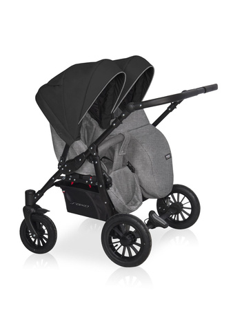 Riko Basic Saxo Wózek Bliźniaczy Głęboko-Spacerowy 04 Onyx