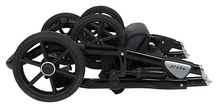 Kunert Mila Wózek Głęboko-Spacerowy 2w1 Czarny Biała Rama Koła Żelowe