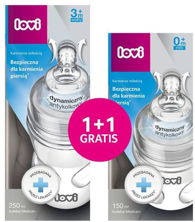 Lovi Medical+ Butelka 250 ml + Butelka Medical+ 150ml Gratis