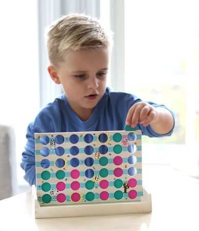 Micki Bluey Drewniana Gra Edukacyjna 4 Cztery W Rzędzie