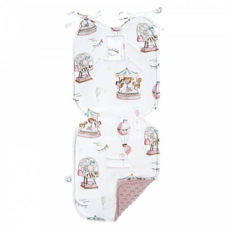 Bonjour Cherie Duża Bambusowa Wkładka Do Wózka z Minky Sepia Rose 86x37cm Lunapark