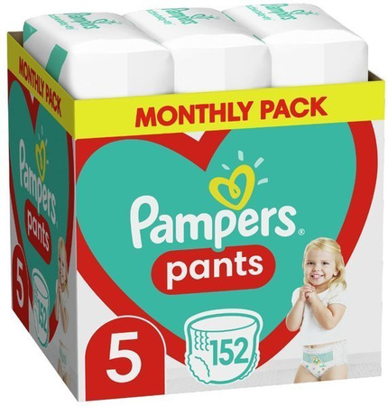 Pampers Pants Pieluchomajtki Zapas na Miesiąc rozm. 5 rozmiar 5 12-17 kg 152 sztuki