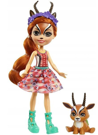 Barbie Enchantimals Lalka+zwierz.domowe FNH22 Gabriella Gazelle & Spotter GTM26