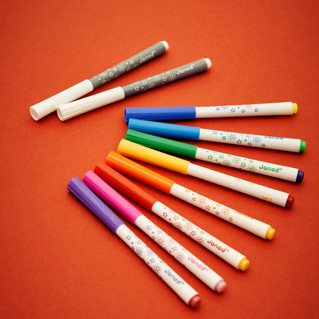 Janod Magiczne flamastry zmieniające kolor 10 kolorów 3+