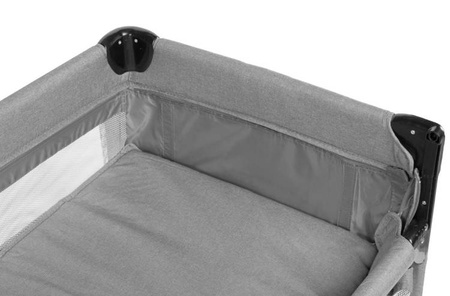 Caretero Esti Łóżeczko Turystyczne z Opuszczanym Bokiem Grey
