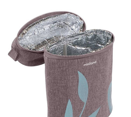 Miniland Terra Podwójne Termoopakowanie Na Termosy Butelki Śliwkowy/Kwiaty