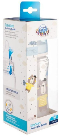 Canpol Babies Easy Start Bonjour Paris Butelka Szeroka Antykolkowa 240 ml 35/232 Blue