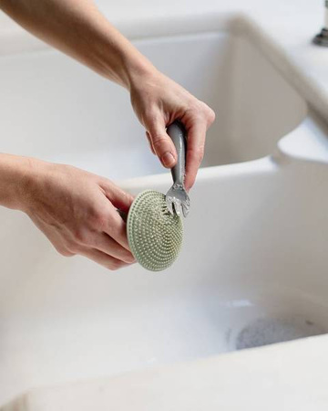 EZPZ Silikonowa Myjka Czyścik Do Naczyń Bez Bakterii Szary Pastelowa Zieleń