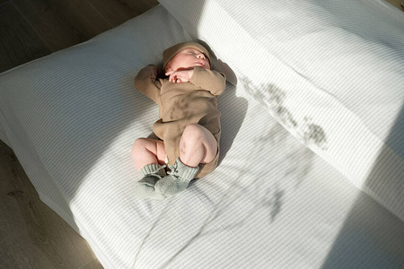 Lodger Buciki niechodki dziergane bawełniane miętowe Silk 0-6 m