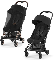 Cybex Coya Wózek Spacerowy Rama Matt Black Sepia Black + Cybex Coya Moskitiera Black