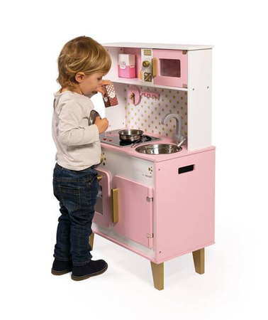 Janod Candy Chic Duża Kuchnia Drewniana z Dźwiękiem i Akcesoriami