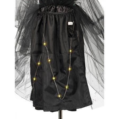 Souza! Kostium sukienka tiulowa z cekinami i lampkami LED czarownica Agatha 8-10 lat