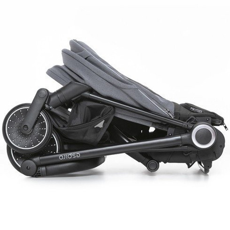 Espiro Galaxy Wózek Głęboko-Spacerowy + Gondola Una + Adaptery Zestaw 2w1 17 Graphite Street + Grey Center