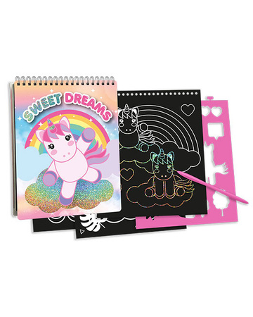 Kids Euroswan Zestaw kreatywny - Zdrapywanka z szablonami - Sweet Dreams