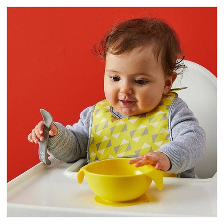 B.Box Silikonowa Miseczka Z Łyżką Lemon Sherbet