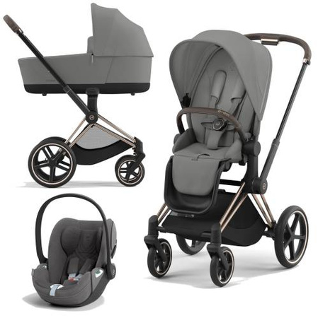 Cybex Priam 4.0 Wózek Głęboko-Spacerowy + Cloud T i-Size Fotelik Samochodowy 0-13kg Plus Mirage Grey