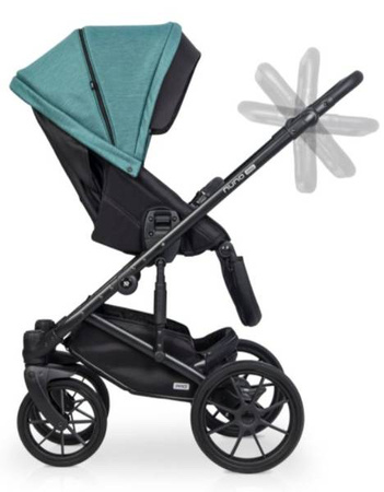 Riko Nuno Pro Wózek Głęboko-Spacerowy 2w1 z Miękką Gondolą Lagoon