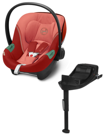 Cybex Aton S2 i-Size Fotelik Samochodowy 0-13kg Hibiscus Red 2023 + Cybex Baza One Isofix