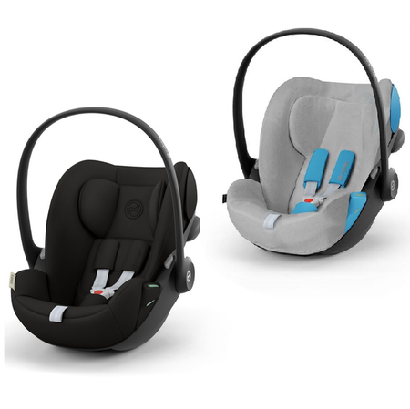 Cybex Cloud G I - Size Fotelik Samochodowy Magic Black 0-13kg + Cybex Wkładka letnia Cloud G Line Grey