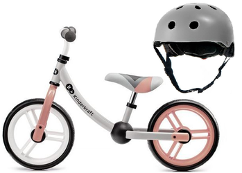 Kinderkraft 2Way Next Rowerek Biegowy Rose Pink + Kinderkraft Safety Kask