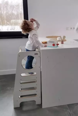 Baby Wood Kitchen Helper M Biały