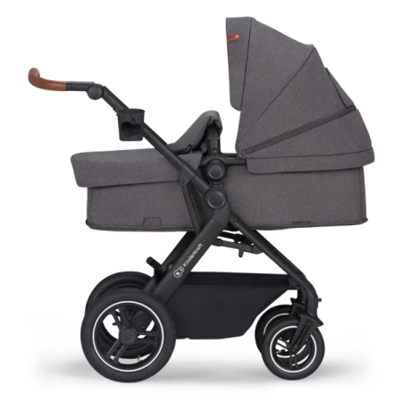 Kinderkraft B-Tour Mink Pro Wózek Głęboko-Spacerowy + Fotelik 0-13 kg Zestaw 3w1 Dark Grey