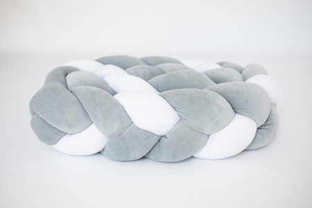 SenLove Ochraniacz do Łóżeczka Warkocz 320 cm Szaro-Białe