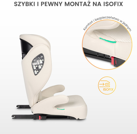 Caretero Breezy Fix - fotelik samochodowy 100-150 cm 2w1 z funkcją boostera | Grey