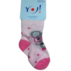 Yo! Skarpetki Bawełniane Różowa Myszka Rozmiar 14-16