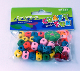 Craft With Fun Ozdoba Dekoracyjna Drewniana Koraliki Cyfry