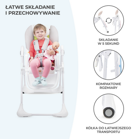 Kinderkraft Krzesełko do Karmienia Yummy Pink