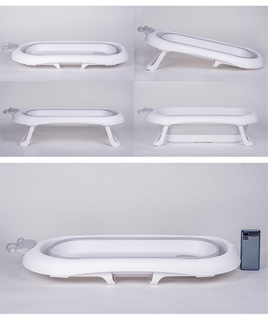 Primabobo Korona Wanienka Składana z Poduszką i Korkiem Sensorycznym 85cm/48cm/21cm Szara