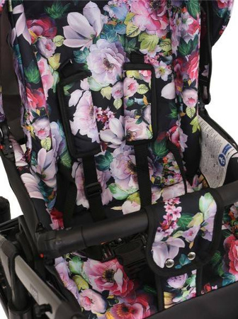 Kunert Tiaro Wózek Głęboko-Spacerowy 2w1 Czarny + Zielony Biała Rama Koła Żelowe