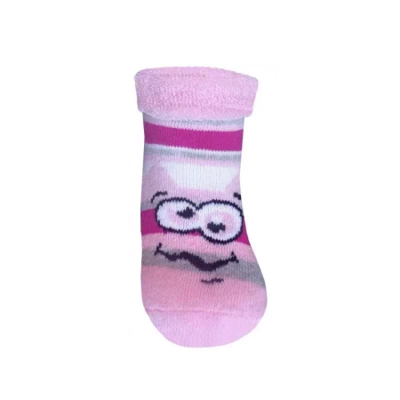 Brand Socks Skarpetki Dziecięce Bawełniane Frotte Różowa Minka Rozmiar 14-16