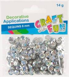 Craft With Fun Cekiny Laser Guzik 8mm Srebrne