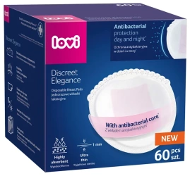 Lovi Discreet Elegance - antybakteryjne wkładki laktacyjne 60 szt. | białe