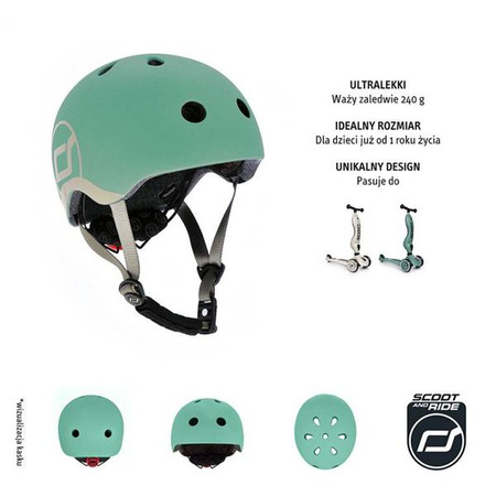 Scootandride Kask XXS-S Dla Dzieci 1-5 Lat Forest