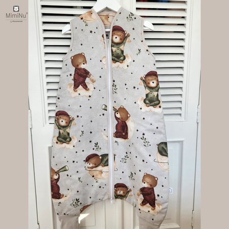 Miminu Design Śpiworek z Nogawkami Zimowy S Miś na Księżycu