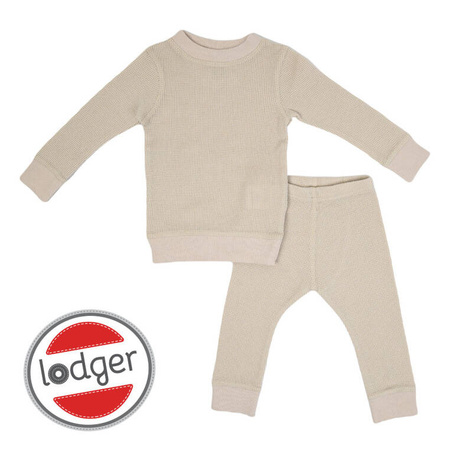 Lodger dwuczęściowa piżamka bawełniana beżowa Ciumbelle Ivory r. 86
