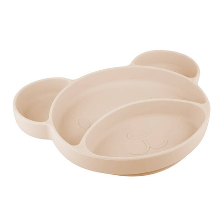 Canpol Babies Silikonowy Trójdzielny Talerzyk z Przyssawką 51/401_creme Kremowy