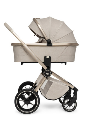 Muuvo Quick Boho Wózek Głęboko-Spacerowy Beige + Cybex Aton B2 i-Size Fotelik Samochodowy 0-13kg + Baza One Volcano Black